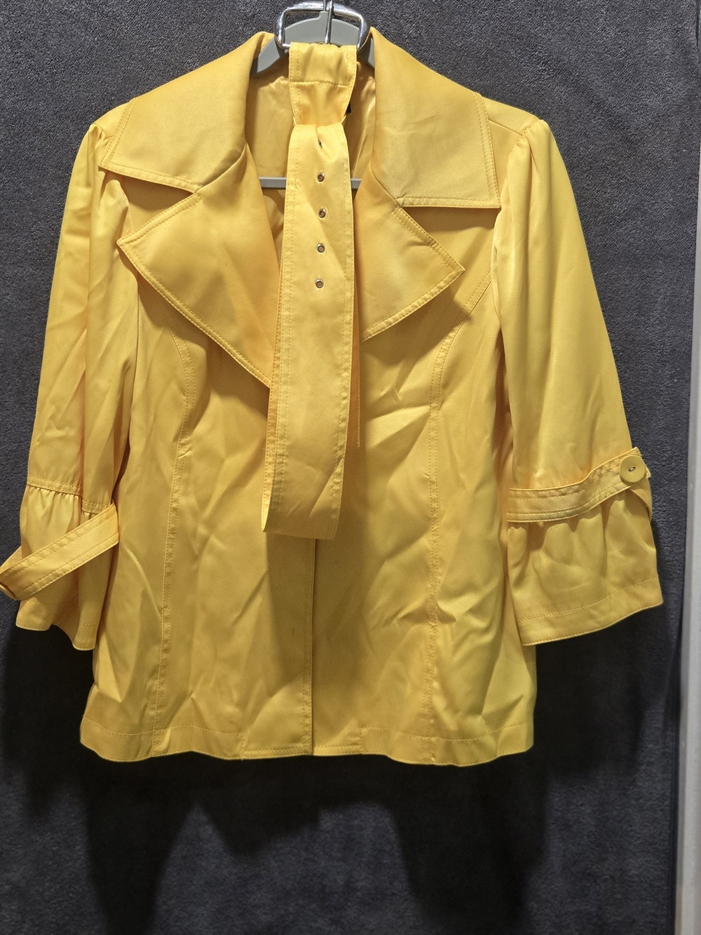 Vintage Sharon Young Sunny Yellow Short Trench Jacket with Matching Belt